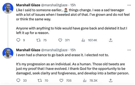 marshall love is blind old tweets|Love Is Blind star Marshall Glaze apologizes for colorist tweets